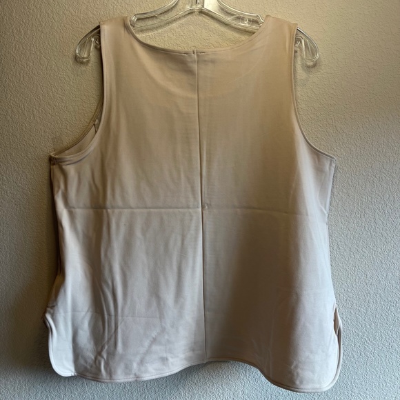 NEW Express Faux Leather Crew Neck Tank Cream Womens XL - Picture 4 of 6